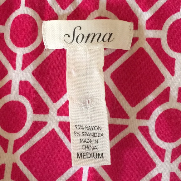 Soma fuchsia geometric print sleeveless dress - Picture 3 of 5